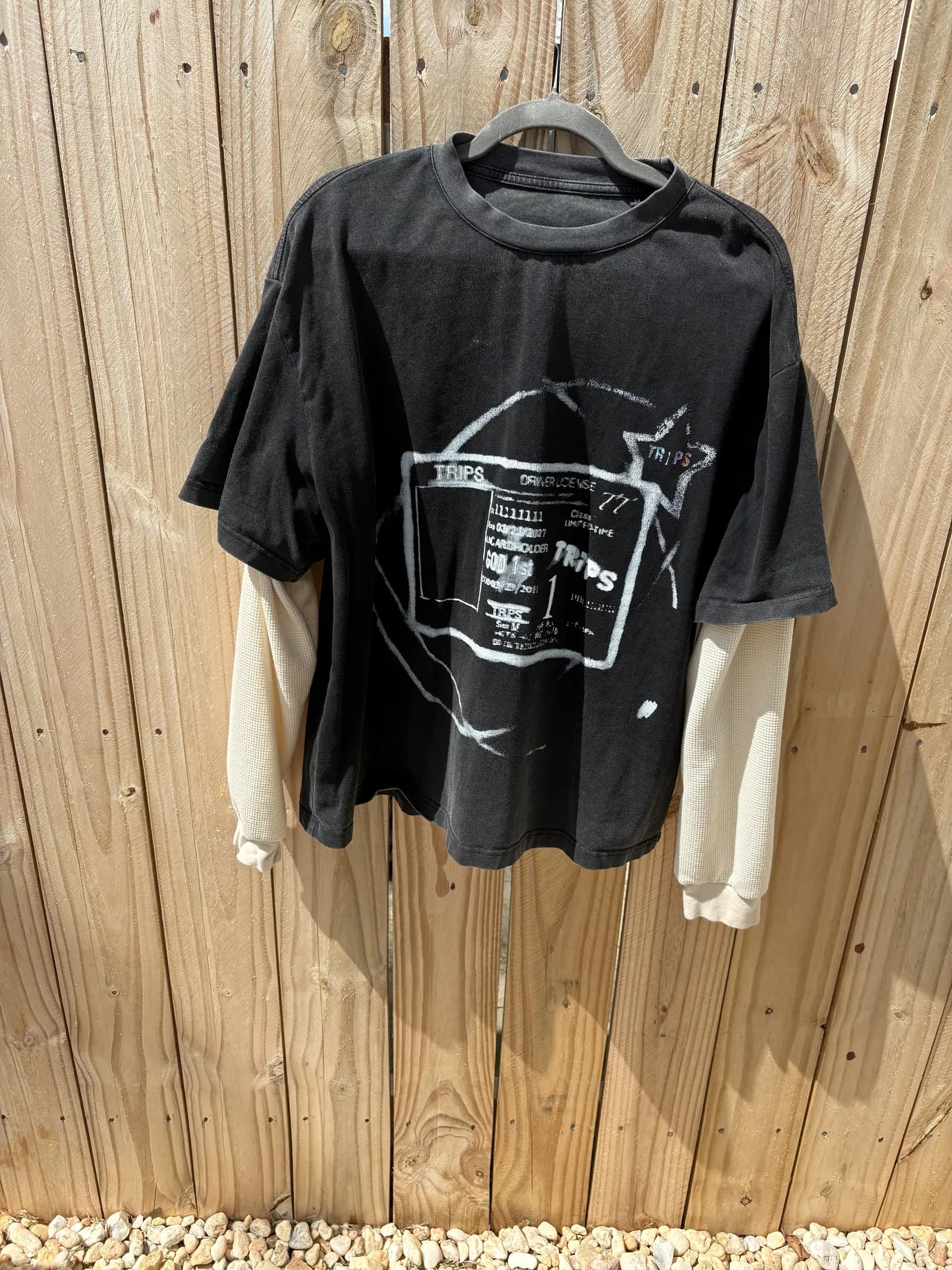 Lost Identity top hanging outdoors